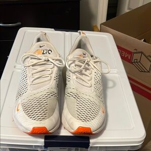 Nike Air Max 270 White Orange Sneakers
